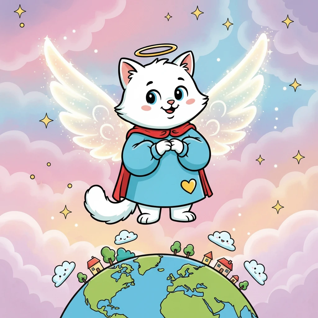 In the heavens, Macsi was transformed into a beautiful angel, with wings of pure light. She looked down on the world, her heart still overflowing with love and kindness.