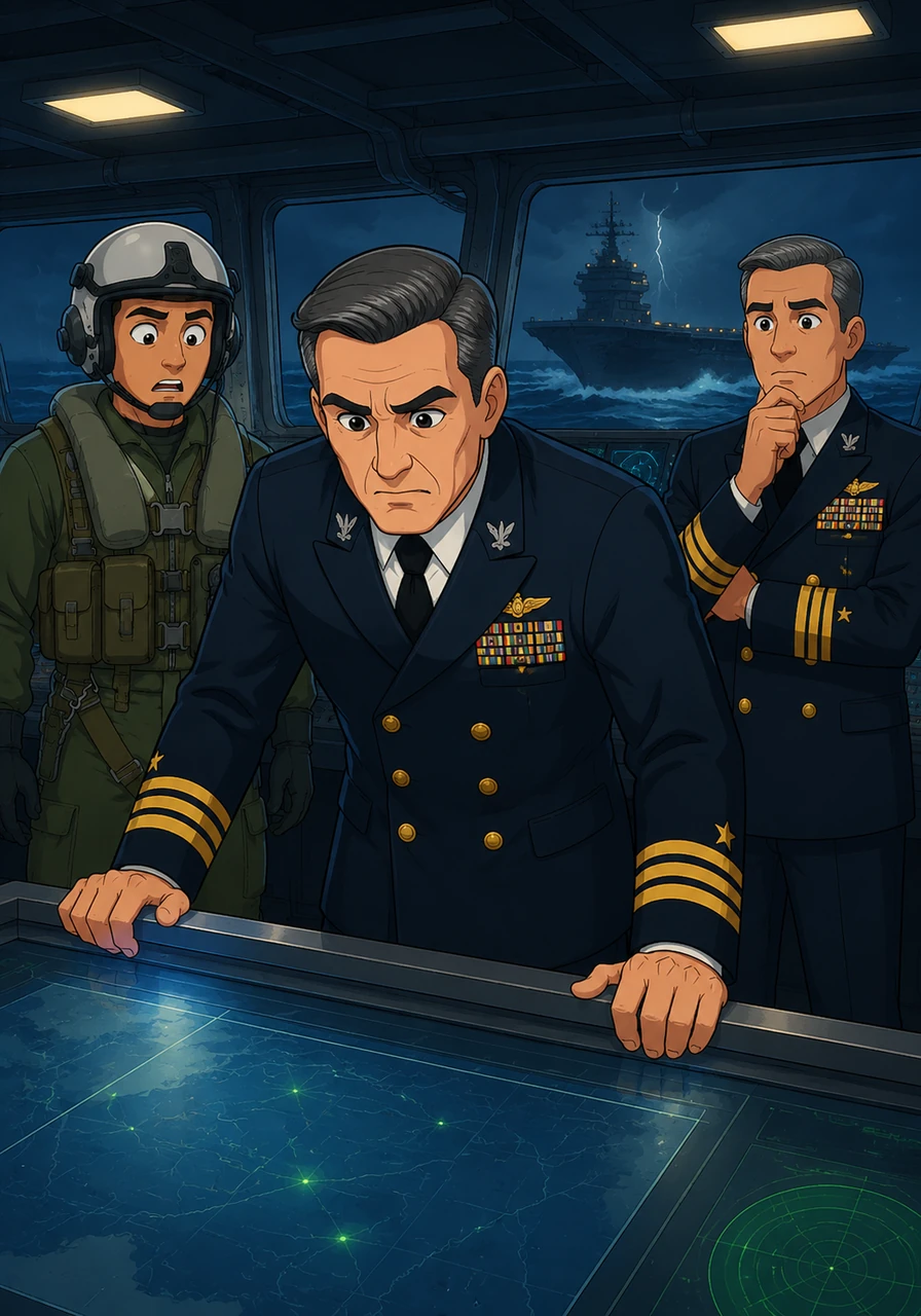 Back on the Nimitz, Captain Yelland grips the edge of the chart table, his mind racing through the history books of his ancestors. The realization that the USS Yorktown has returned from its watery grave sends a chill through the entire bridge.