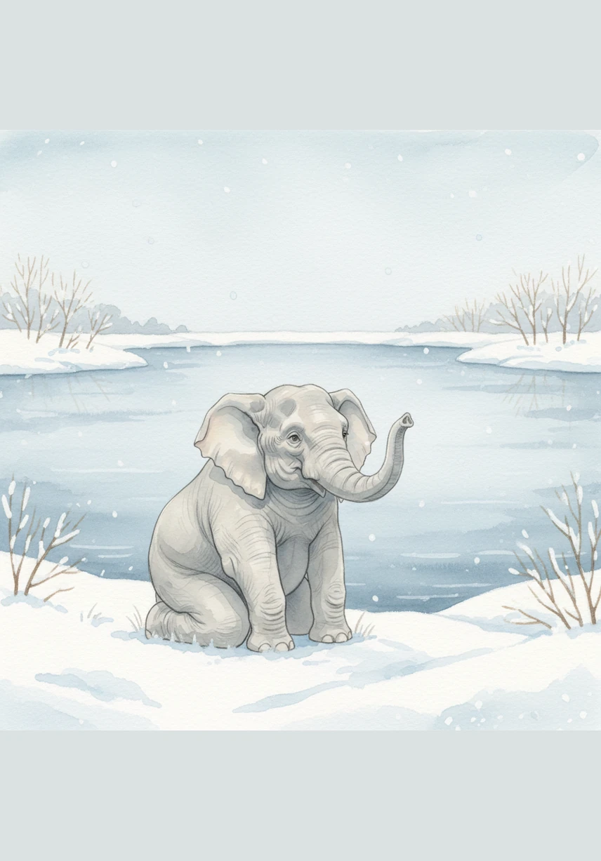 Ella stood at the edge of the frozen pond, her large ears twitching as she watched the graceful gazelles spin across the ice. She closed her eyes and imagined herself twirling in the moonlight, her heavy feet feeling as light as feathers in her dreams.