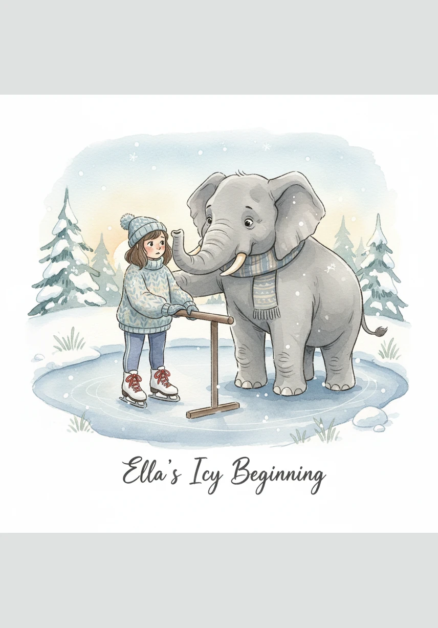 With a hopeful heart, Ella found a pair of sturdy, custom-made silver skates and laced them tightly around her thick ankles. She took her first wobbly step onto the slippery surface, her eyes glowing with the joy of finally being on the ice.