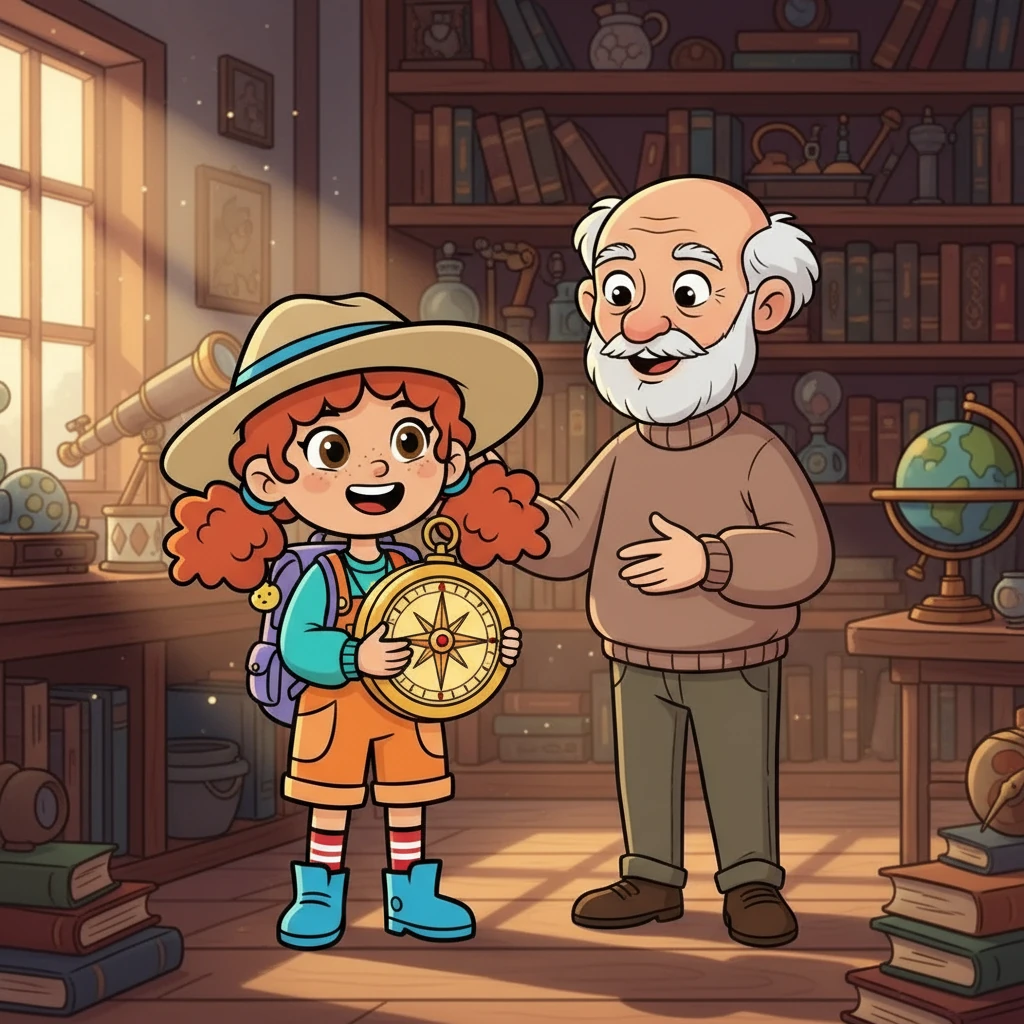 One day, Elara's grandfather gave her an old, ornate compass. He said it held the spirit of adventure and could guide her to places beyond her imagination. Elara held it tightly, feeling a thrill of excitement.