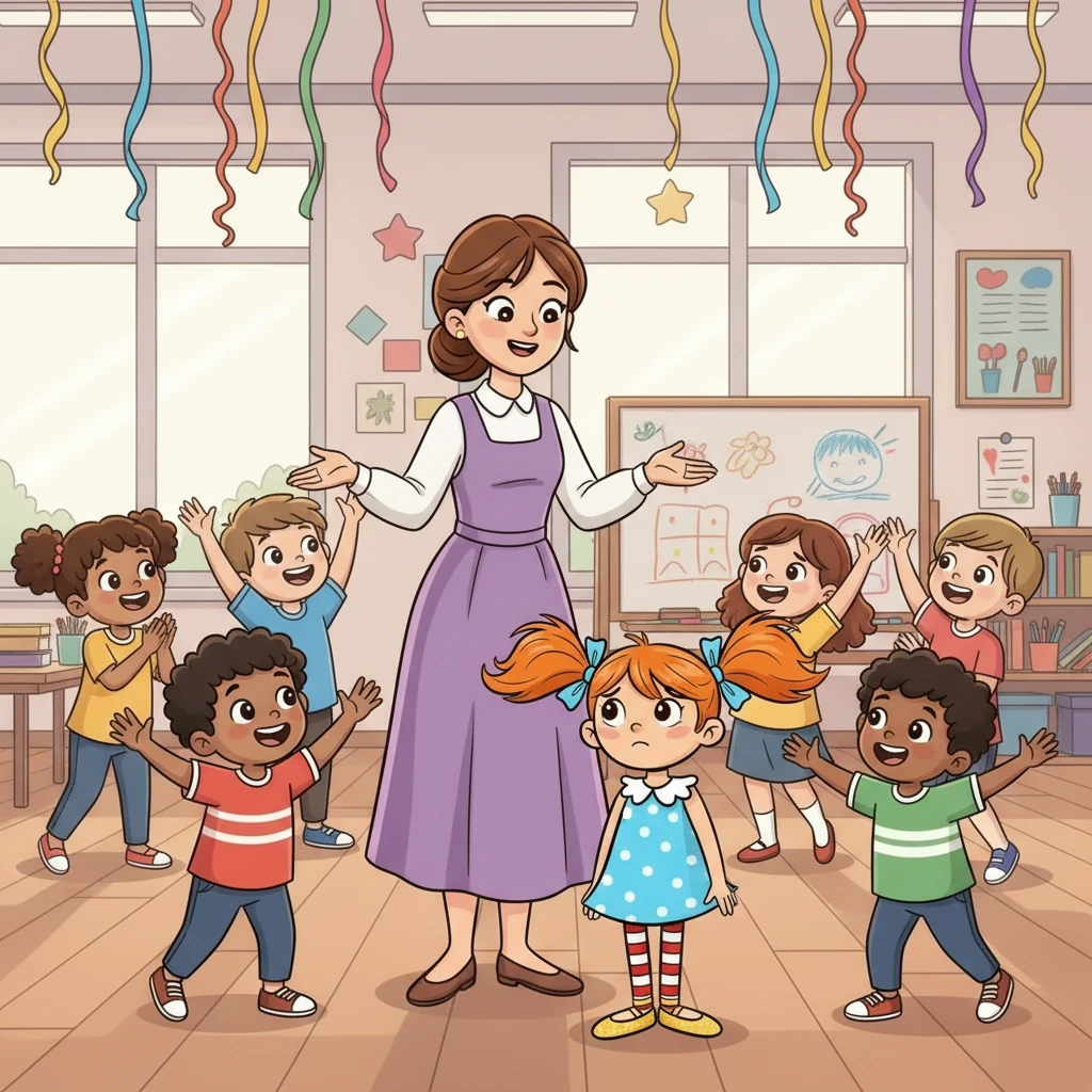 Вихователька, побачивши сум Софійки, лагідно усміхнулася. Вона запропонувала створити танець, у якому кожен рух буде особливим, як і черевичок Софійки. Діти з захопленням підтримали ідею.