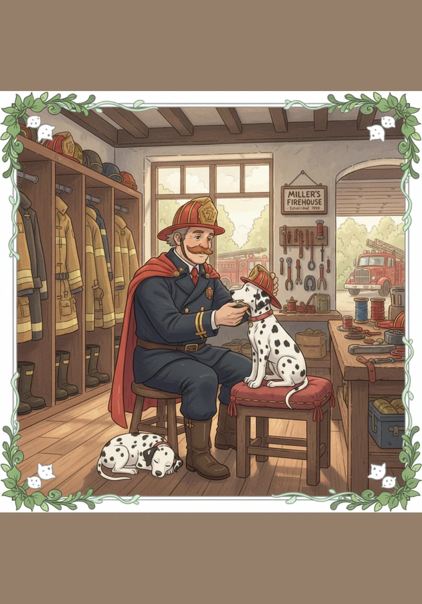 Chief Miller walks back into the gear room and expresses his surprise at how fast the firefighters found their gear. Bobby steps forward bravely, his tail tucked low but his head held up to tell the truth.