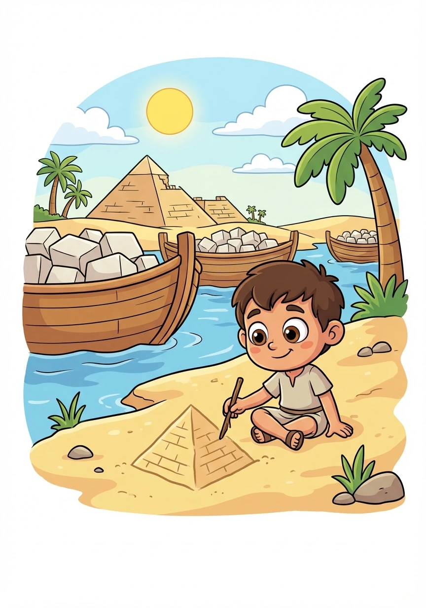 Young Khufu, an apprentice stonemason, dreams of helping build the greatest pyramid the world has ever seen. He lives near the Nile, watching boats laden with stone sail by.