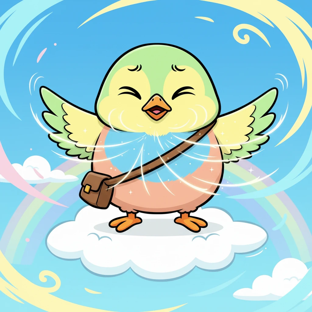 Inspired by his new friends, Pip closed his eyes and took a very deep, shaky breath. He imagined himself soaring through the sky, feeling the wind beneath his wings. His little heart thumped with a mix of excitement and nerves.