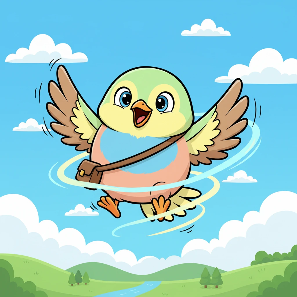 Taking another courageous leap, Pip stretched his wings wide. Flap! Flap! This time, a magical lift carried him upwards. He felt lighter than air, his wings beating a steady rhythm.