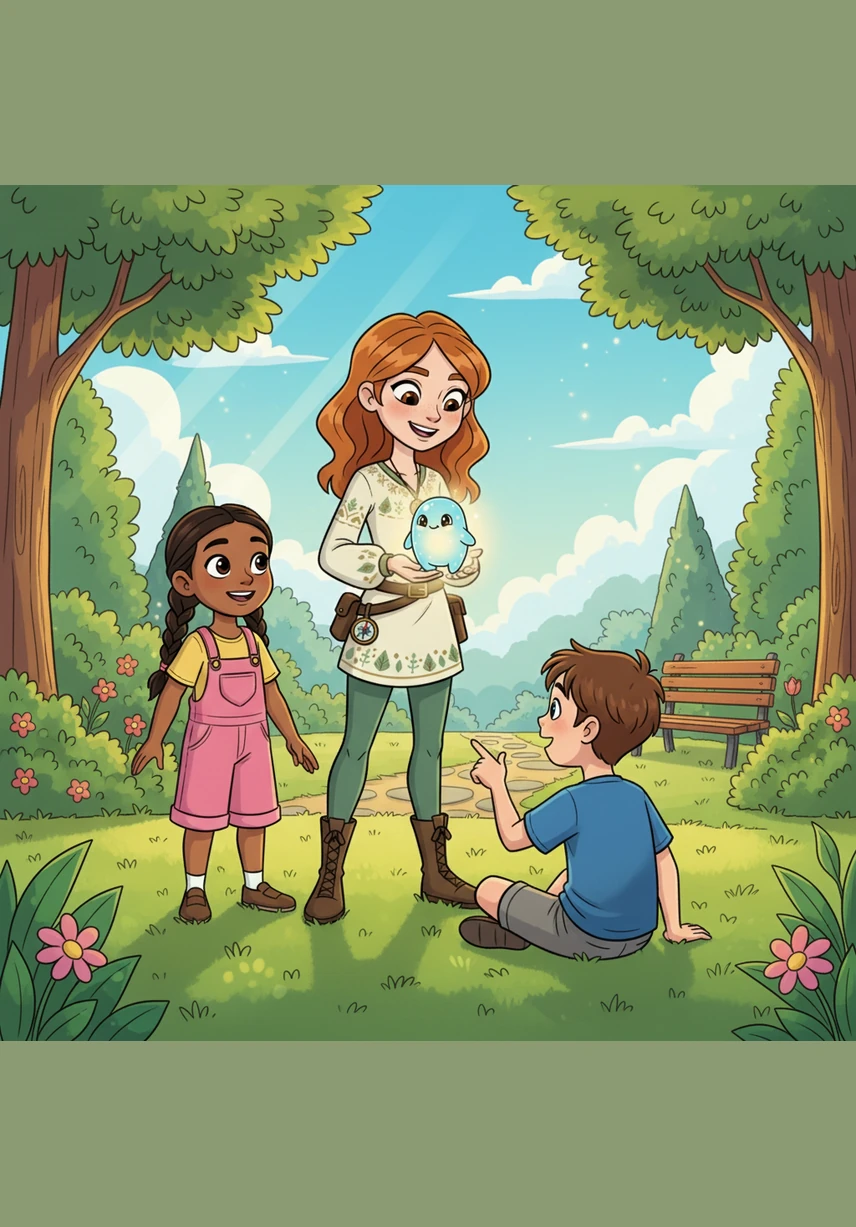 With Hy’s glowing encouragement, the boy finally says hello to the other children and is invited to play. The park is suddenly filled with the happy sounds of laughter and new friendships forming everywhere.