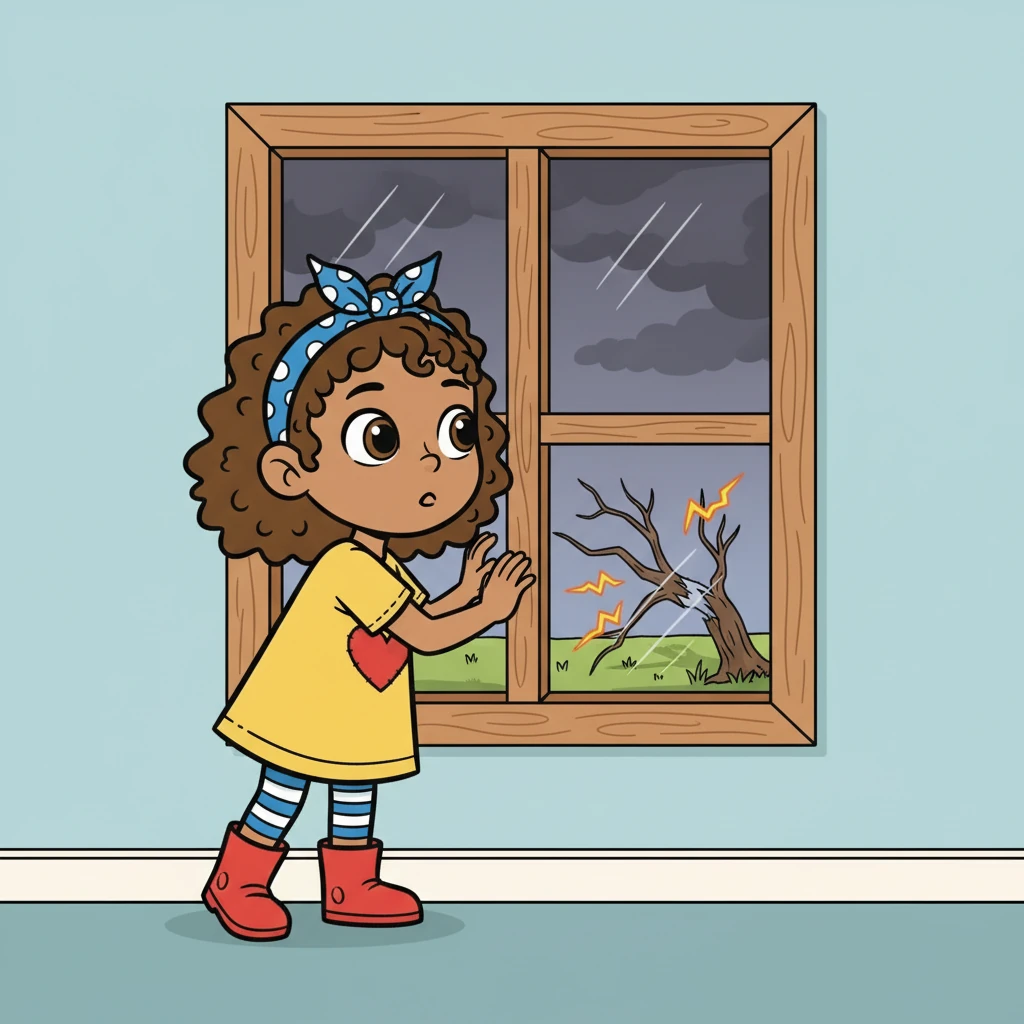 Suddenly, a strange noise echoed from outside. At first, it sounded like the wind. But then came a louder crackling sound, like wood breaking. Mr. Karim, curious, went to the window to investigate.