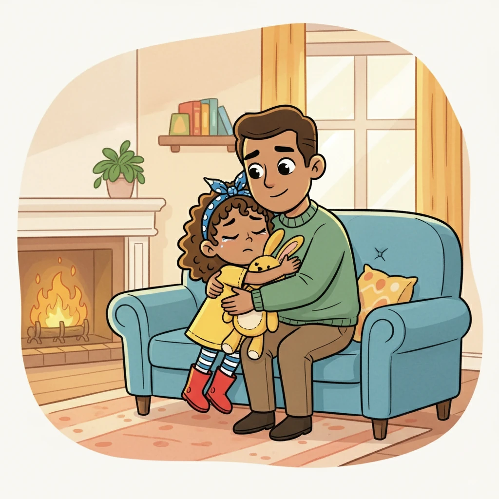 Mr. Karim comforted Adam, telling him how brave he was. He explained that sometimes, scary things happen, but they would always be together and safe.