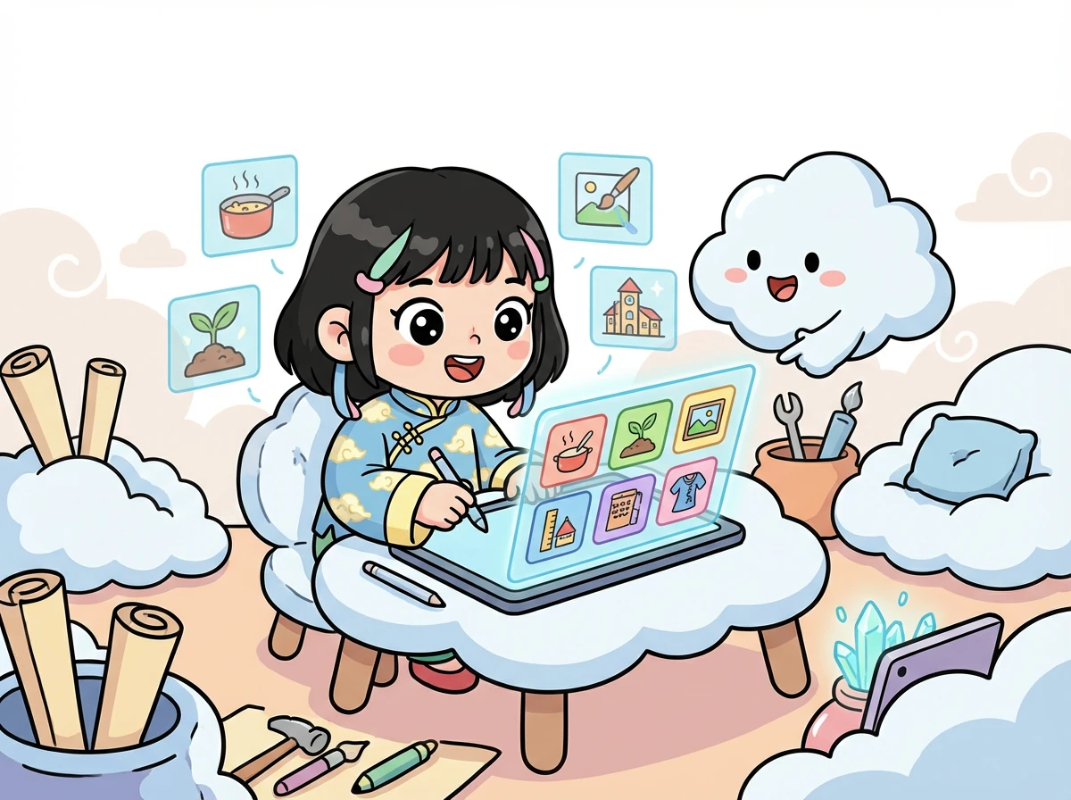 哈提云提供了丰富的模板和教程，帮助云宝快速掌握了各种技能。