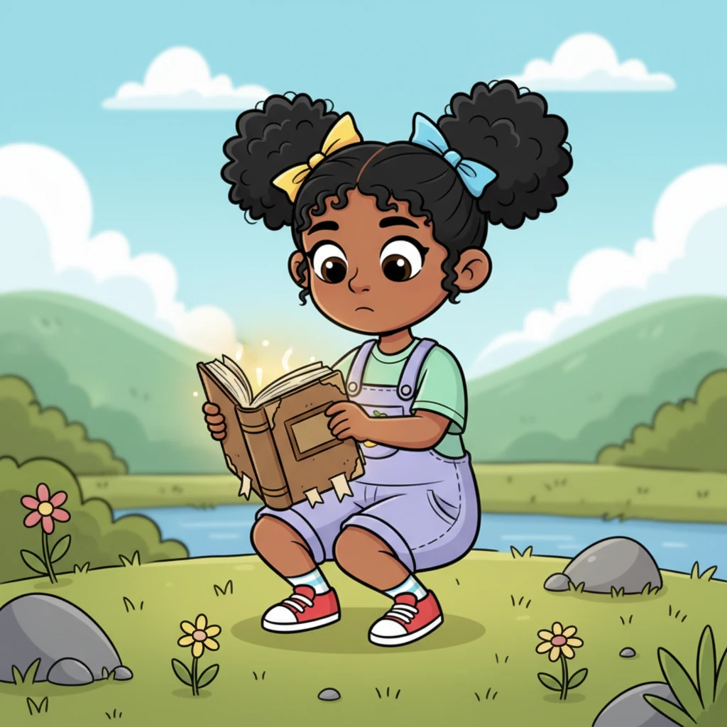 From a hidden pocket, Nia carefully pulls out a well-loved, tattered book. Its cover is missing, and pages are dog-eared, but to her, this torn treasure is more precious than gold, a gateway to a world of words.
