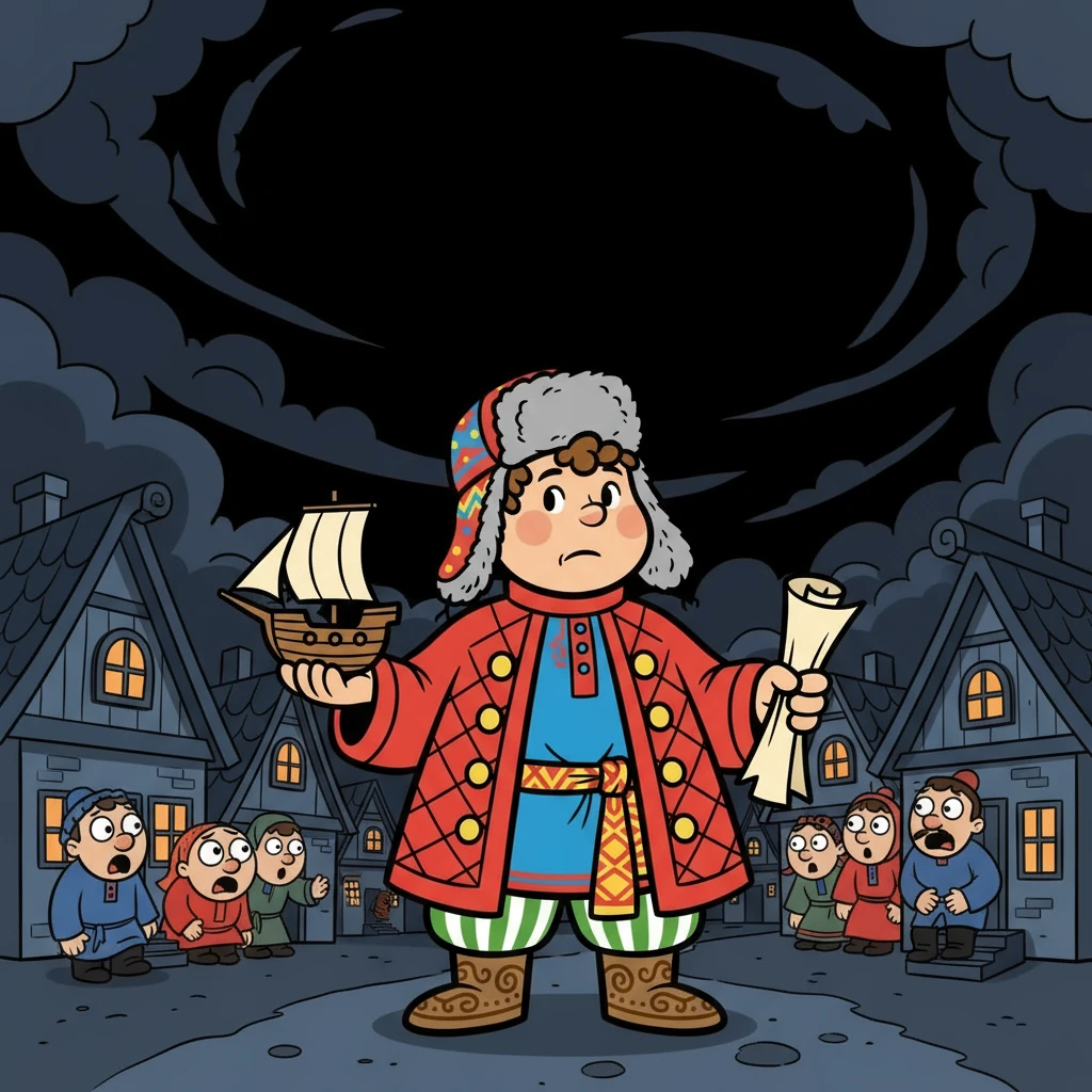 Небо потемнело, и звезды, словно испугавшись, перестали светить. Жители деревни испугались, не зная, что делать. Михаил решил, что должен что-то предпринять.