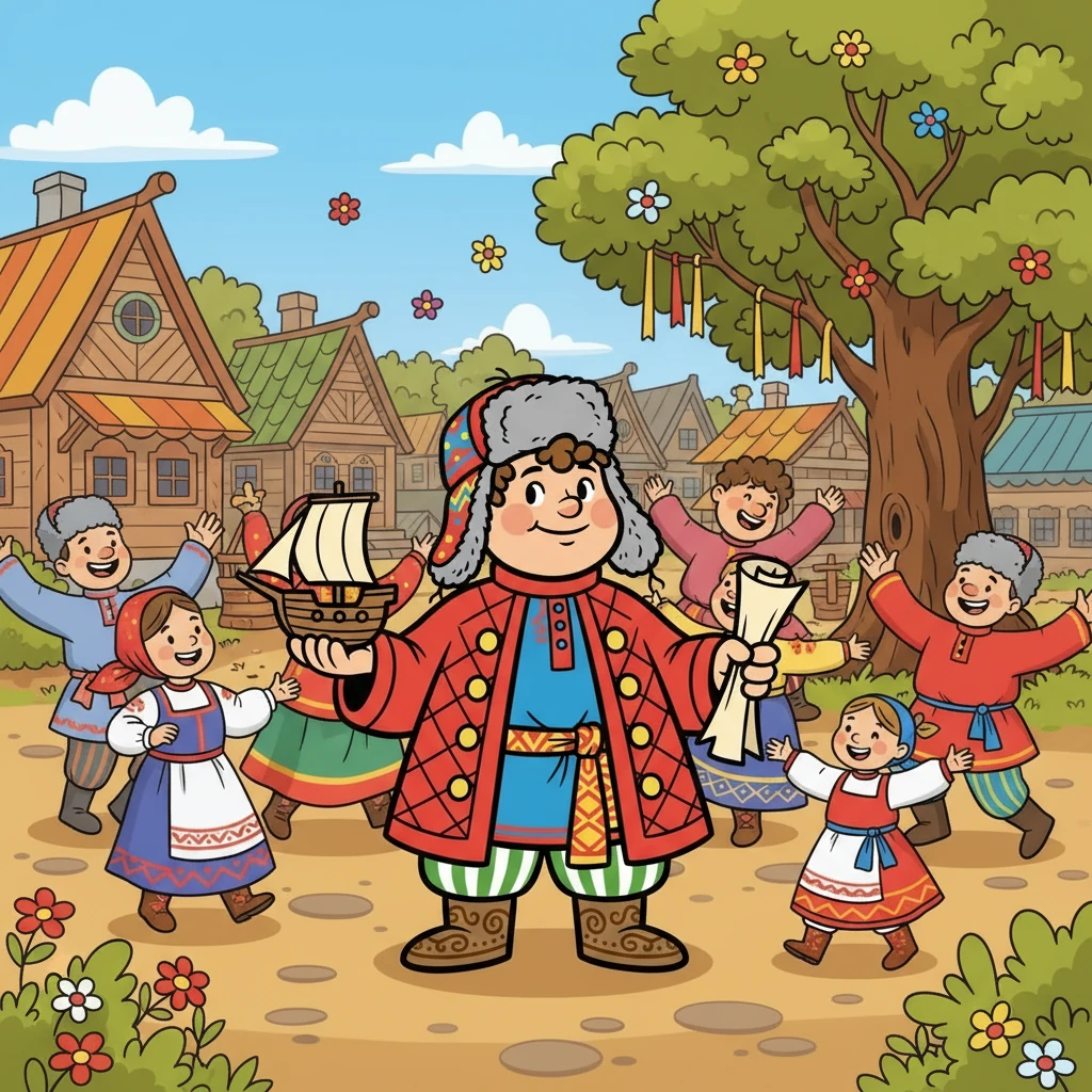 Деревня наполнилась радостью и смехом. Михаил стал героем, но он знал, что настоящая награда – это дружба и вера в себя.