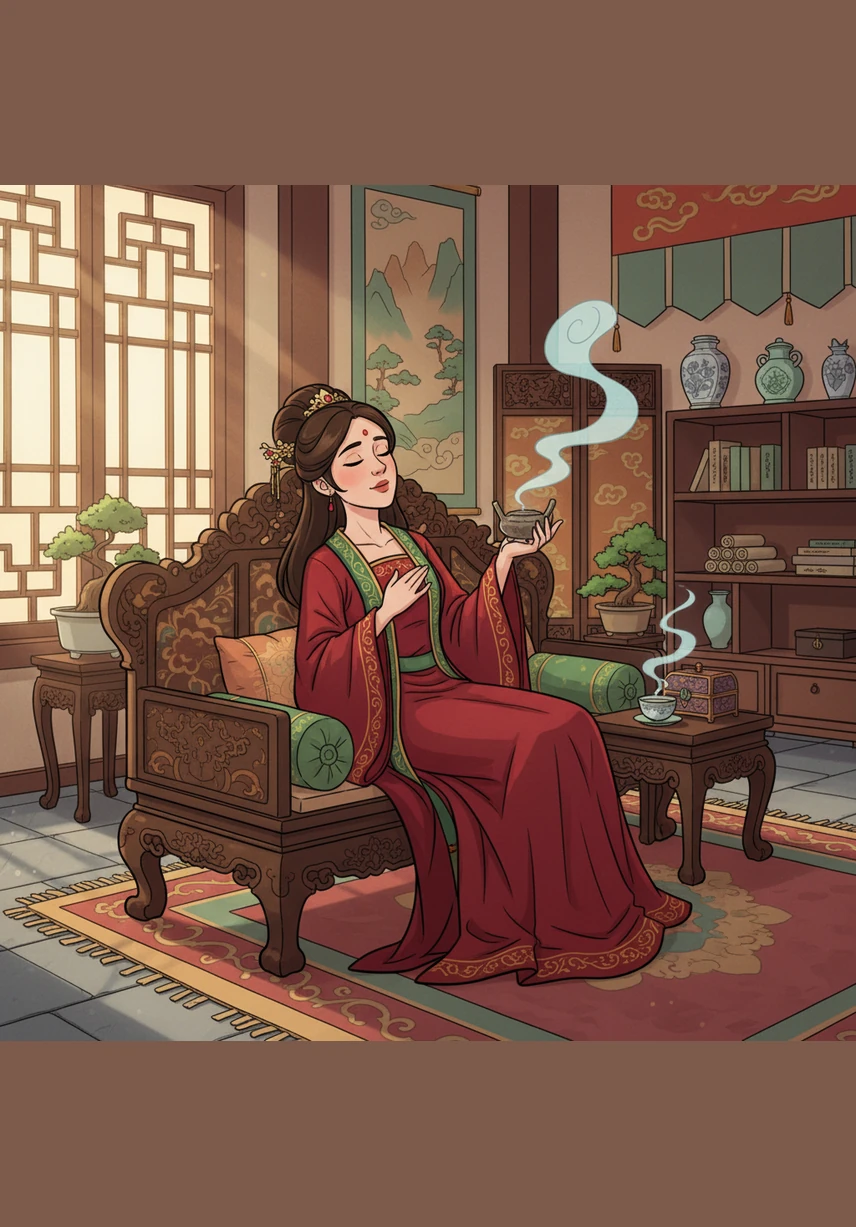 As the Lady begins to breathe easily and the 'butterflies' disappear, Jin admits that Mei’s medicine is more powerful than any ghost story. He jokes that he should hire her to solve the mystery of why his morning tea is always served three minutes late.