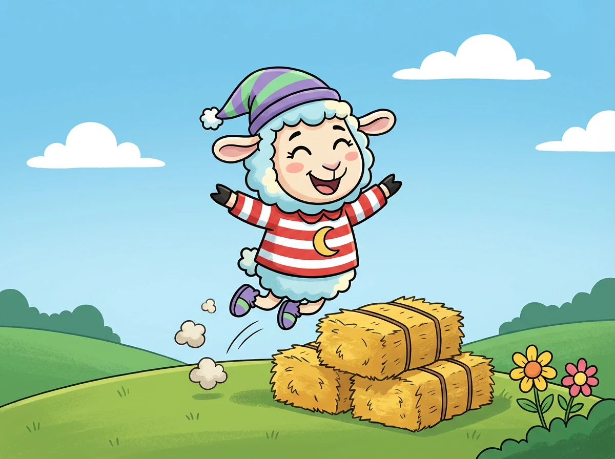 Slowly, Baa Baa's eyelids began to droop. He snuggled into his straw bed, feeling sleepiness wash over him like a warm wave. He was finally drifting off to sleep!