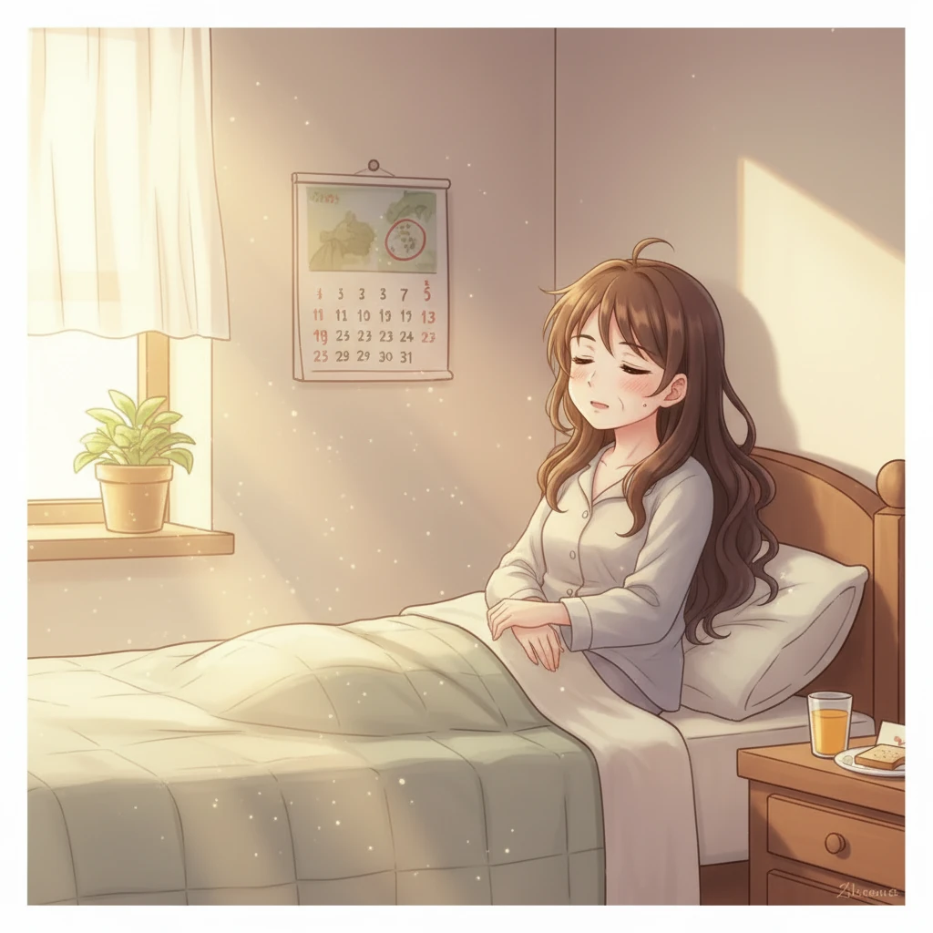 Kati, az anya, hirtelen felriad Ilona mocorgására. Felül az ágyban, ráncosan, de szerető tekintettel néz a lánya szobája felé. A hangja még álmos, de már érezhető benne a reggeli lendület.