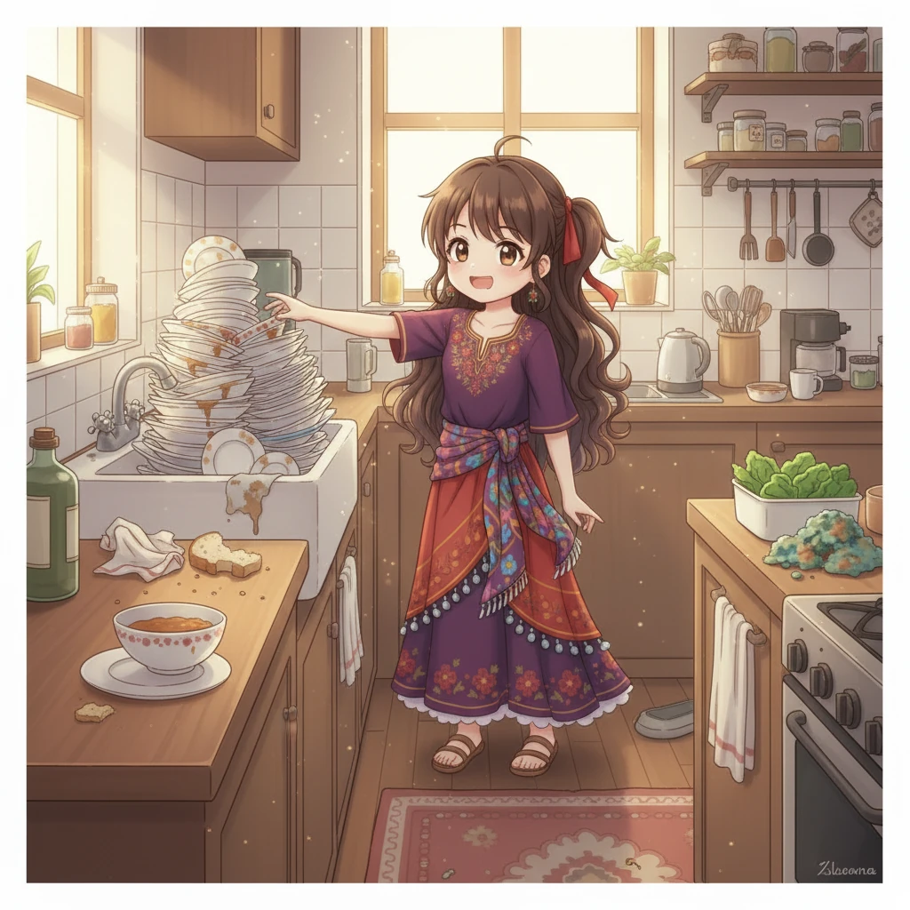 Ilona sóhajtva válaszol: „Jó van, tőled szarni se lehet nyugodtan, basz meg!” A mondat ellenére egy apró mosoly ül az arcán. A konyhába érve látja a halom piszkos edényt, ami vár rá.