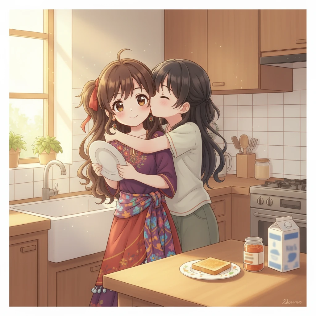 A konyha lassan ragyog a tisztaságtól, Ilona pedig befejezi a mosogatást. Kati odalép hozzá, megöleli, és egy puszi kíséretében megköszöni a munkáját. A reggel a szokásos kerékvágásban telik, tele szeretettel és apró családi pillanatokkal.