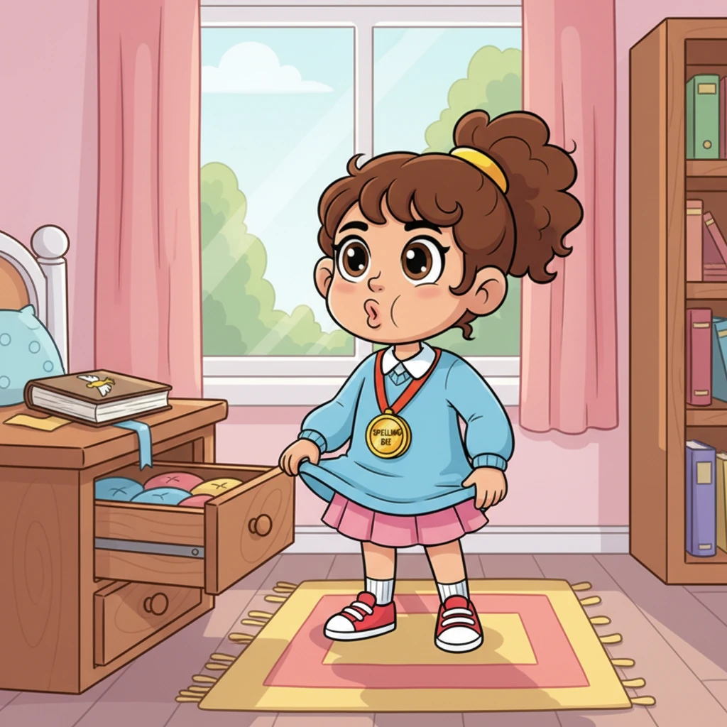 The morning of the competition arrived, bright and early. Layla put on her favorite cheerful dress, feeling a mix of excitement and a little bit of pre-bee jitters. She took a deep breath, ready for her big day.