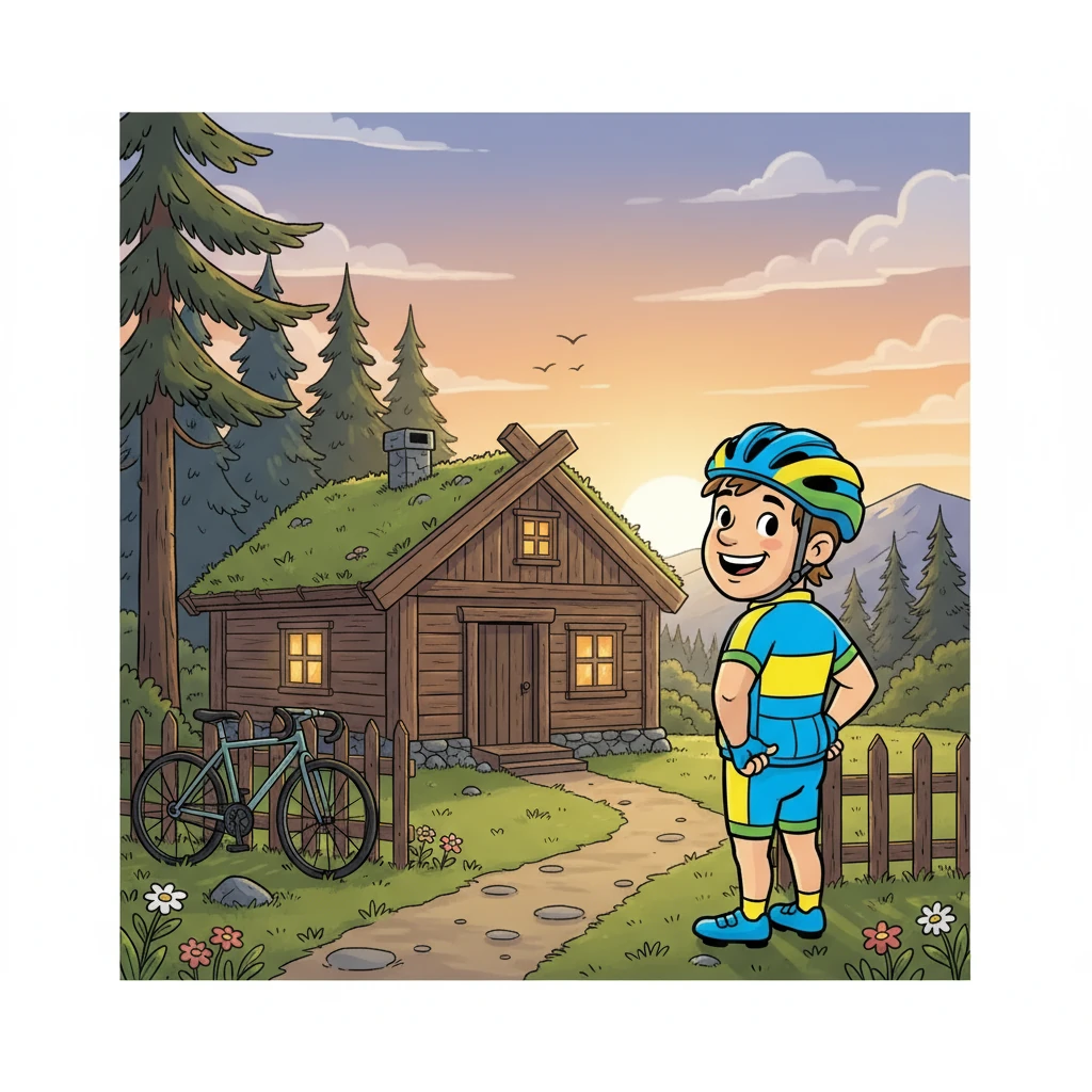 Yevhenii kommer frem til Andebu og finner et koselig sted å overnatte. Han ser tilbake på dagen med glede. Han vet at minnene fra denne sykkelturen vil vare livet ut.