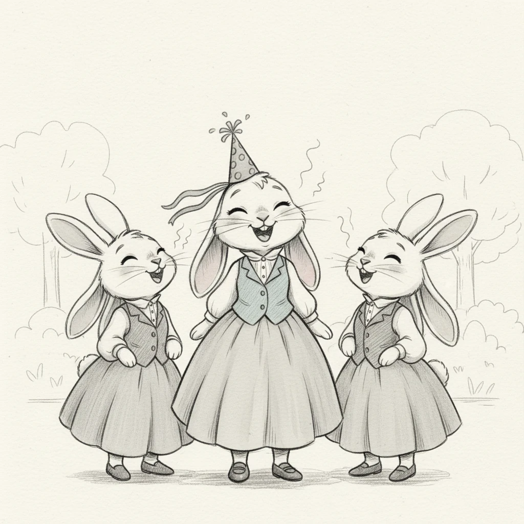 Then, it's time for a song! "La la la!" the friends sing in a happy chorus. Their voices rise together, celebrating Lily's special day. Lily beams in the middle, joining in with all her heart.