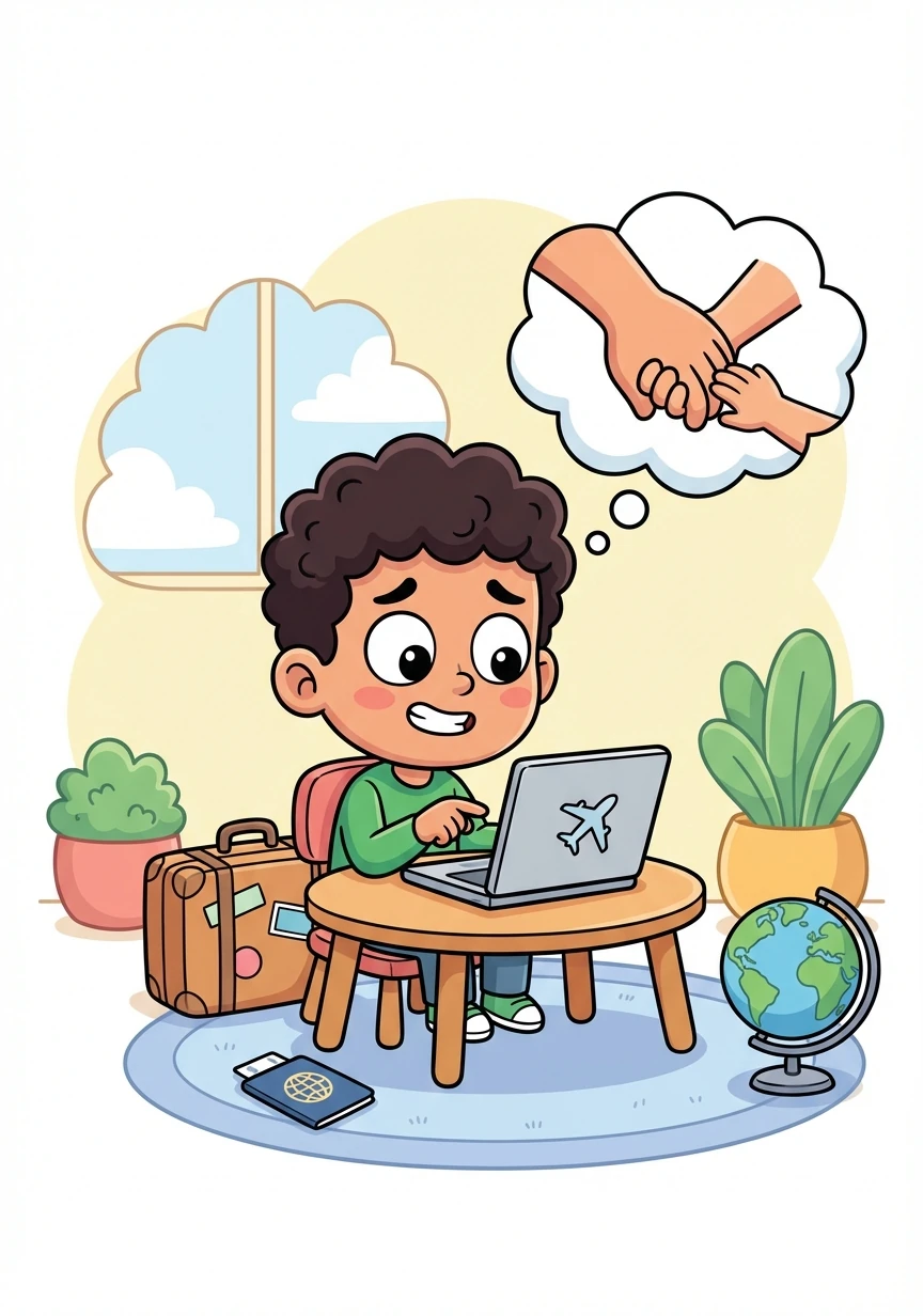 Muhammed books a flight to finally meet Nour in person. He's nervous but excited as he imagines holding her hand for the first time.