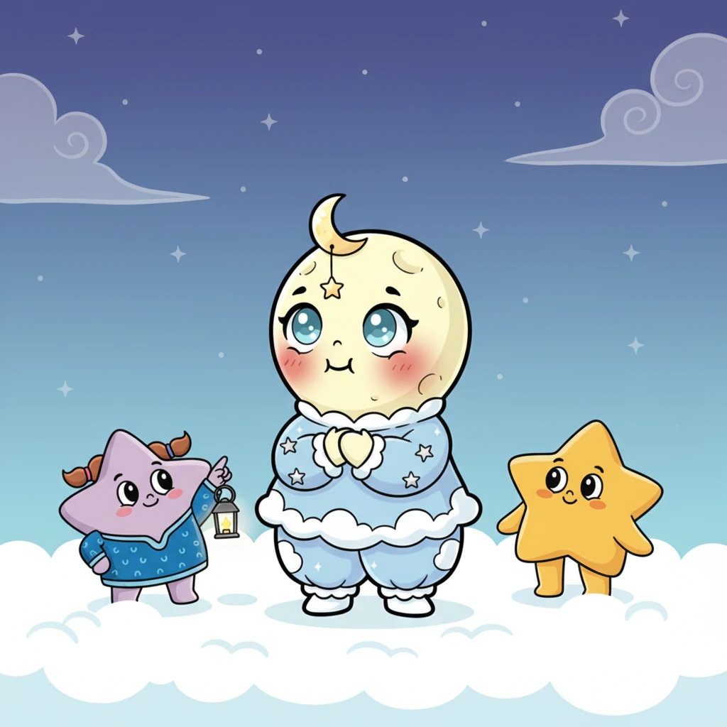 But tonight, something felt different. Milly noticed all the tiny, sparkly stars gazing up at her, their little eyes wide. She suddenly felt a little bit bashful, a blush spreading across her round, cheerful face.