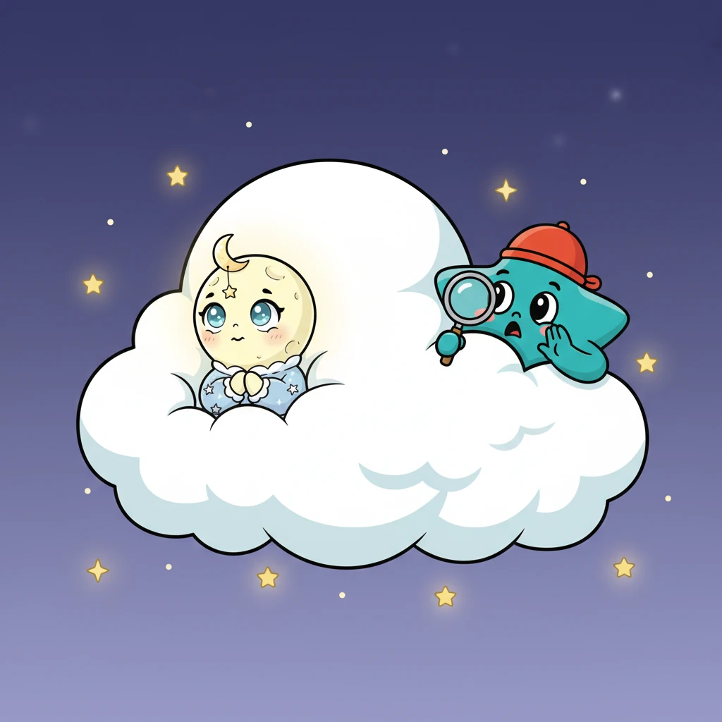 Twinkle Star, with her own brave sparkle, zipped behind the biggest, fluffiest cloud, calling out softly, 'Milly? Are you there?' She knew Milly might be feeling a little scared or shy, so she spoke with kindness in her tiny, bright voice.