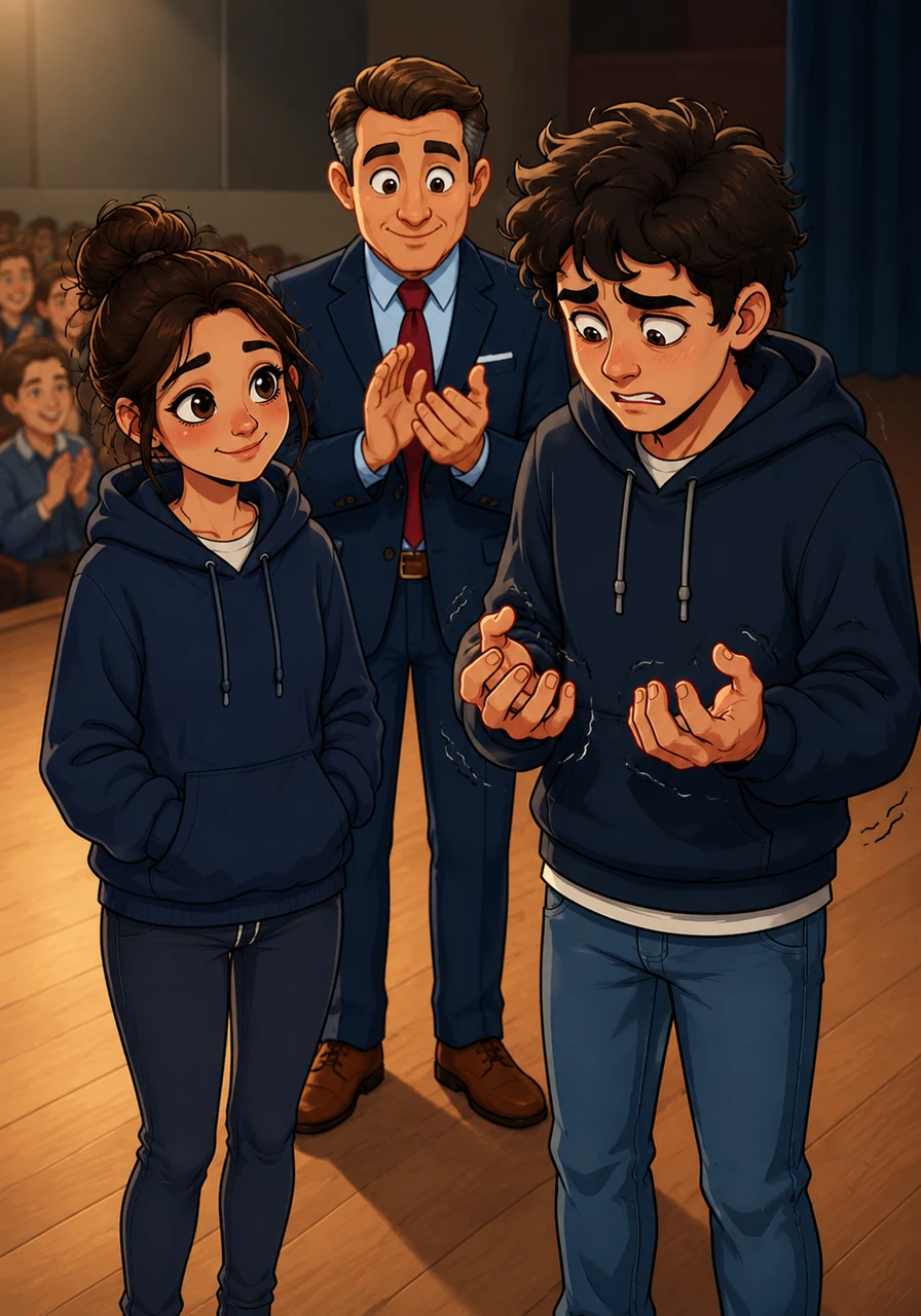 Maya, who had spent all night fixing a small glitch in her own simple app, gave Caleb a tired but sincere smile of admiration. Despite the applause and the high grade, Caleb felt a cold, heavy knot tighten in his stomach, and he realized his hands were shaking uncontrollably.