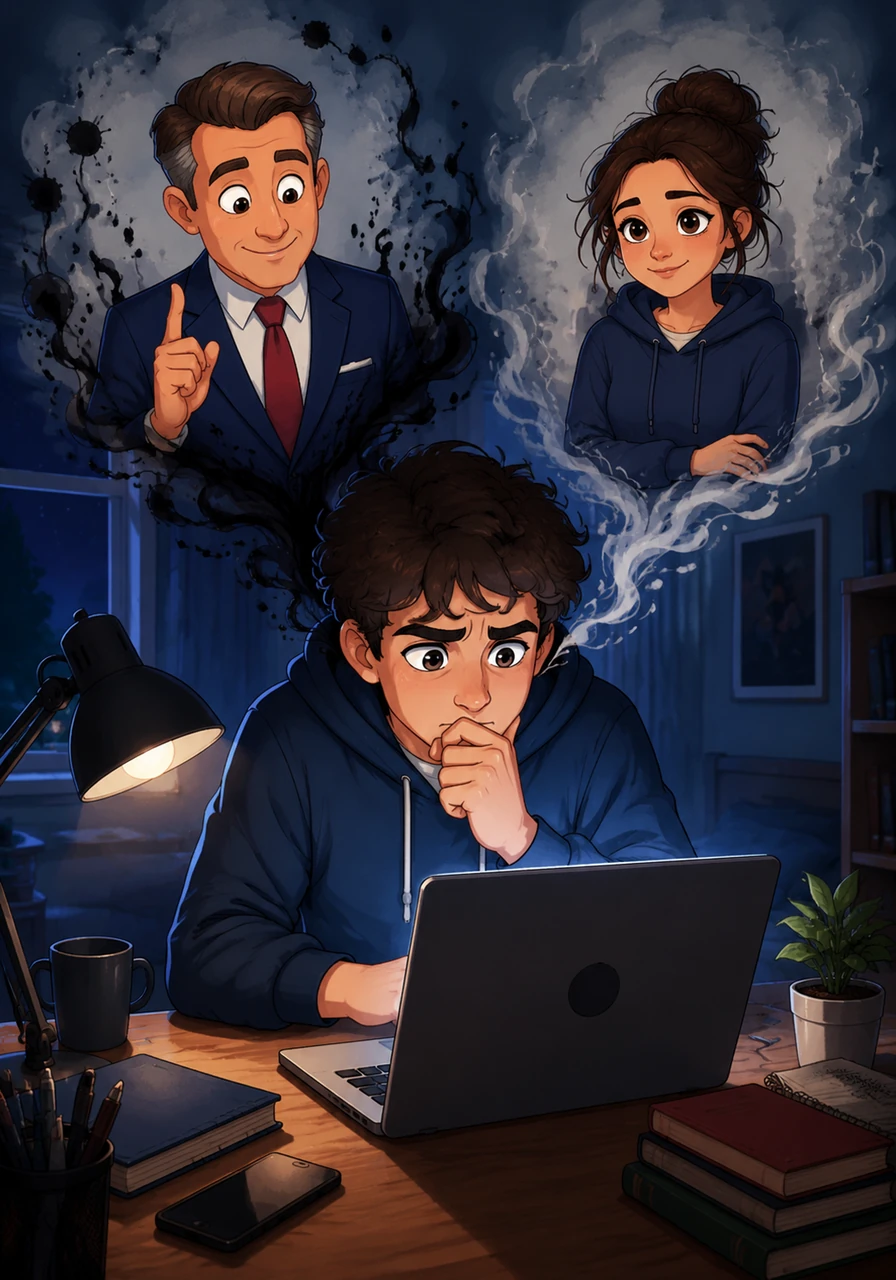 Staring at his computer screen later that weekend, Caleb recalled Mr. Thorne's lesson that a programmer's code is their unique signature. He looked at the stolen logic and saw only someone else’s ink, realizing that keeping the secret meant carrying a lie into his entire future.