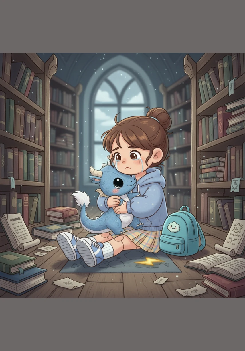 An ancient magic governed the library: characters could only enter the physical world if their stories were read aloud by a human voice. Without that breath of life, Sparky’s vibrant blue colors began to fade into a dull grey, and his spark was slowly vanishing.