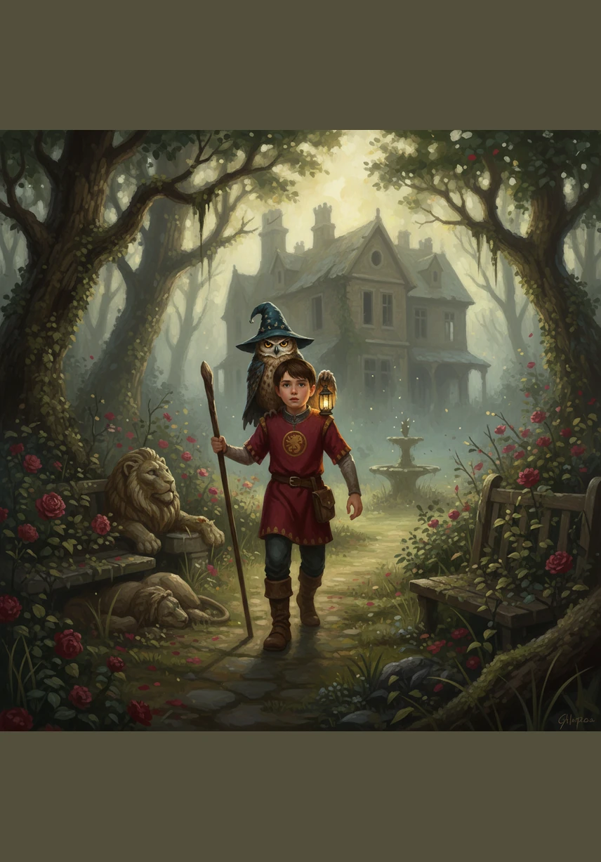 When they entered the garden, Leo was surprised to see it filled with tangled, prickly weeds and wilted, drooping plants. Hoot explained that this garden was a reflection of Leo's daily habits and that it needed care and consistency to thrive. Leo looked at the thorns and felt a strong desire to see something beautiful grow instead.