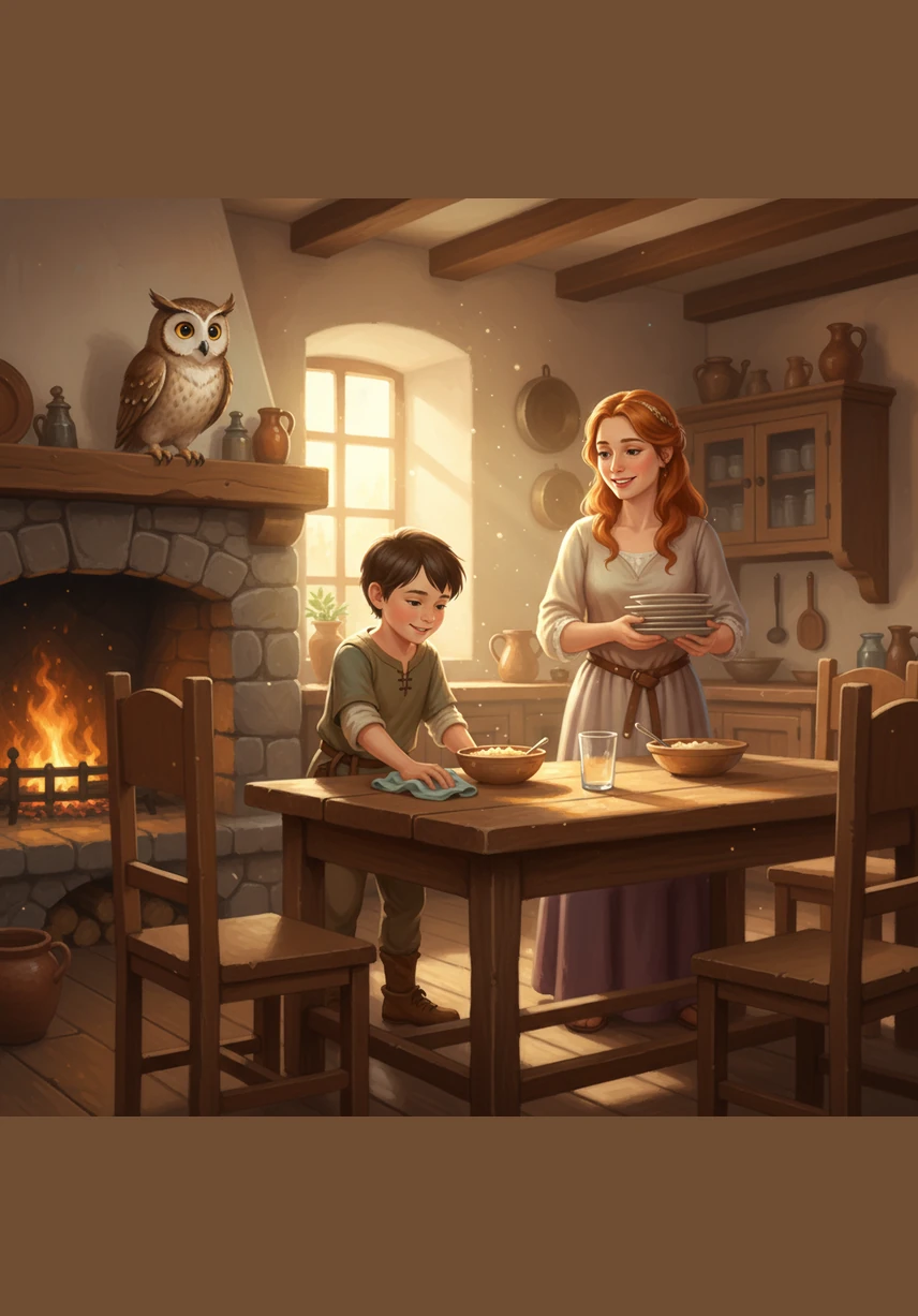 The following morning, Leo woke up before his alarm and brushed his teeth until they sparkled like pearls. He finished his breakfast early and even helped his mother clear the table without being asked. He noticed that his mother was smiling more, and the house felt much happier.