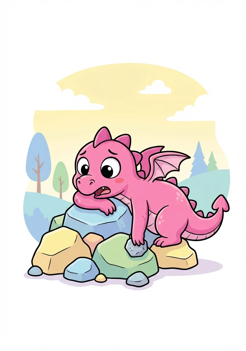 Sparkle, a small, bright pink dragon, sighed. Another day, another pile of rocks to sort. She longed for something more exciting than her daily chores.