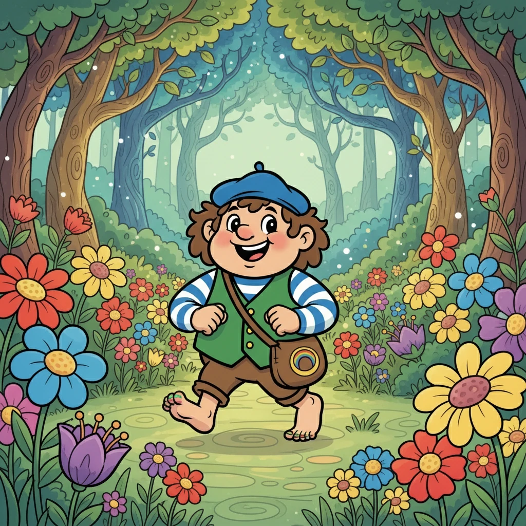 Curieux de comprendre la magie de l'anneau, Milo décida de partir à l'aventure. Il traversa des champs de fleurs géantes et des forêts enchantées. Son cœur était rempli d'excitation et d'espoir, prêt à découvrir les mystères qui l'attendaient.