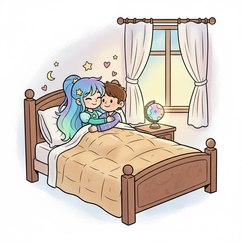 No final do dia, Aurora e Miguel se aconchegaram na cama, cercados pelo carinho e afeto. Eles se sentiam gratos por tudo o que tinham, prometendo amar um ao outro para sempre. O amor deles era um conto de fadas da vida real.