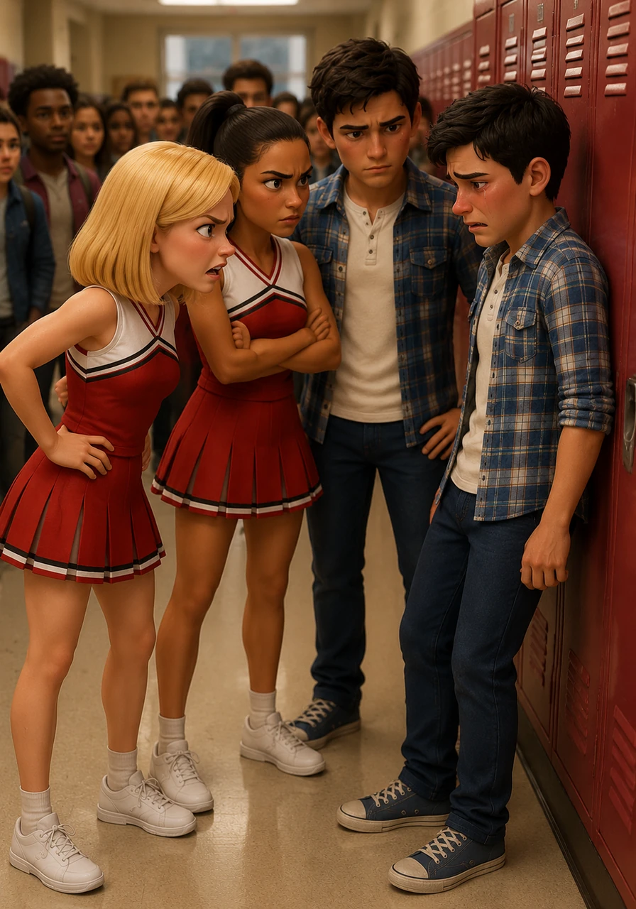 Meanwhile, Brittany, Santana, and David corner a guilty-looking student in the crowded school hallway, determined to find out what really happened. Through fierce interrogation, they uncover the shocking truth that Quinn fabricated the entire story to cover up her own secrets. Armed with the facts, the trio vows to set things right for Genny.