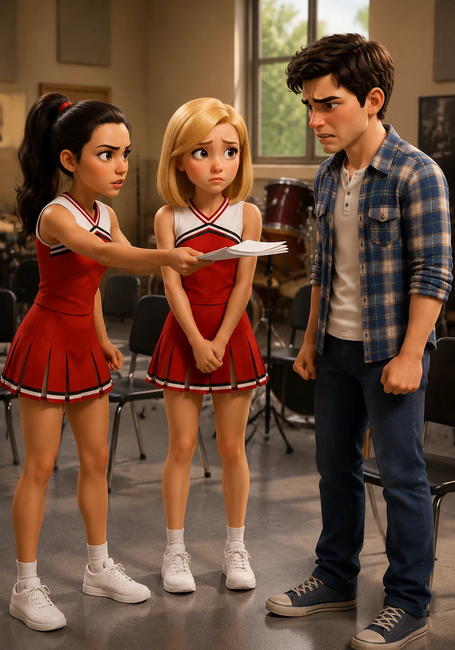 Brittany and Santana find Finn in the music room and lay out the undeniable proof of Quinn's massive deception. Finn listens in absolute disbelief, his expression hardening as he realizes the depth of the manipulation. The realization changes everything, fueling a fiery determination to fix the damage.