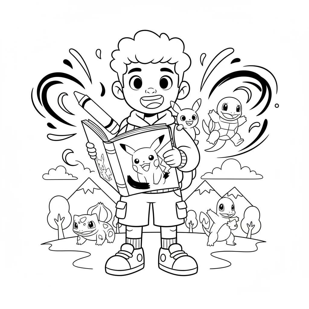 Leo's Pokémon Coloring Adventure - Coloring Pages