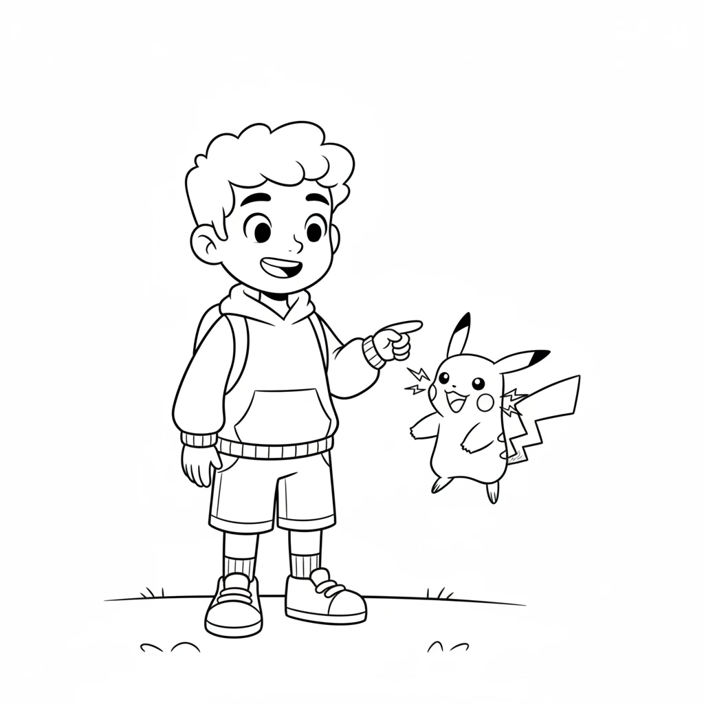 Pikachu is now vibrant and happy, sparks of electricity playfully zapping from its rosy cheeks. It looks ready for an adventure. Leo smiles at his colorful creation.