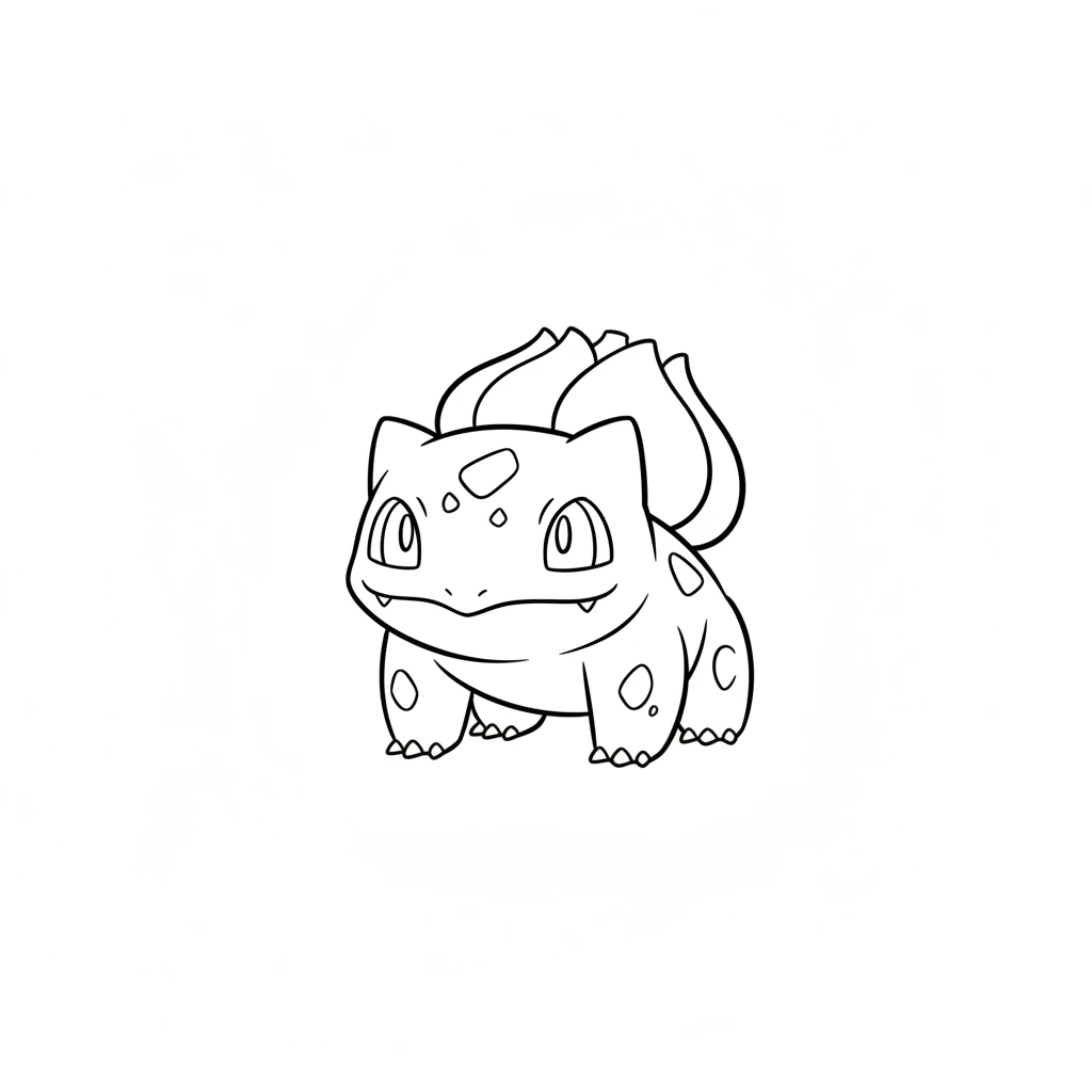 Bulbasaur looks fresh and lively, its bulb a beautiful shade of green with a pink tip. A tiny, happy smile spreads across its face. It seems to enjoy its new colors.