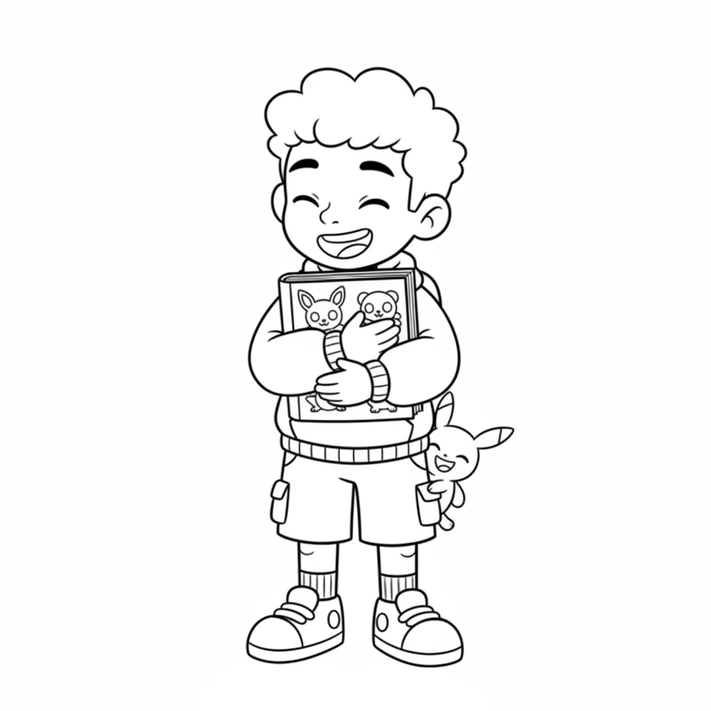 He gently closes the coloring book, hugging it tight. Leo knows many more Pokémon adventures await him inside its pages. He can't wait to color again tomorrow.