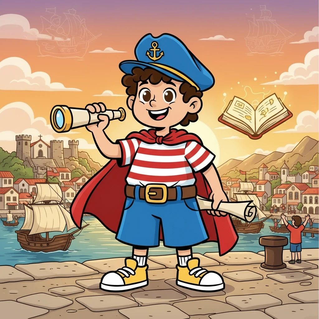 Finalmente, Vasco regressa a Setúbal, transformado pela sua jornada. Ele aprendeu a importância da história, da coragem e da perseverança. Vasco sabe que o espírito dos Lusíadas vive para sempre, pronto para inspirar as futuras gerações.