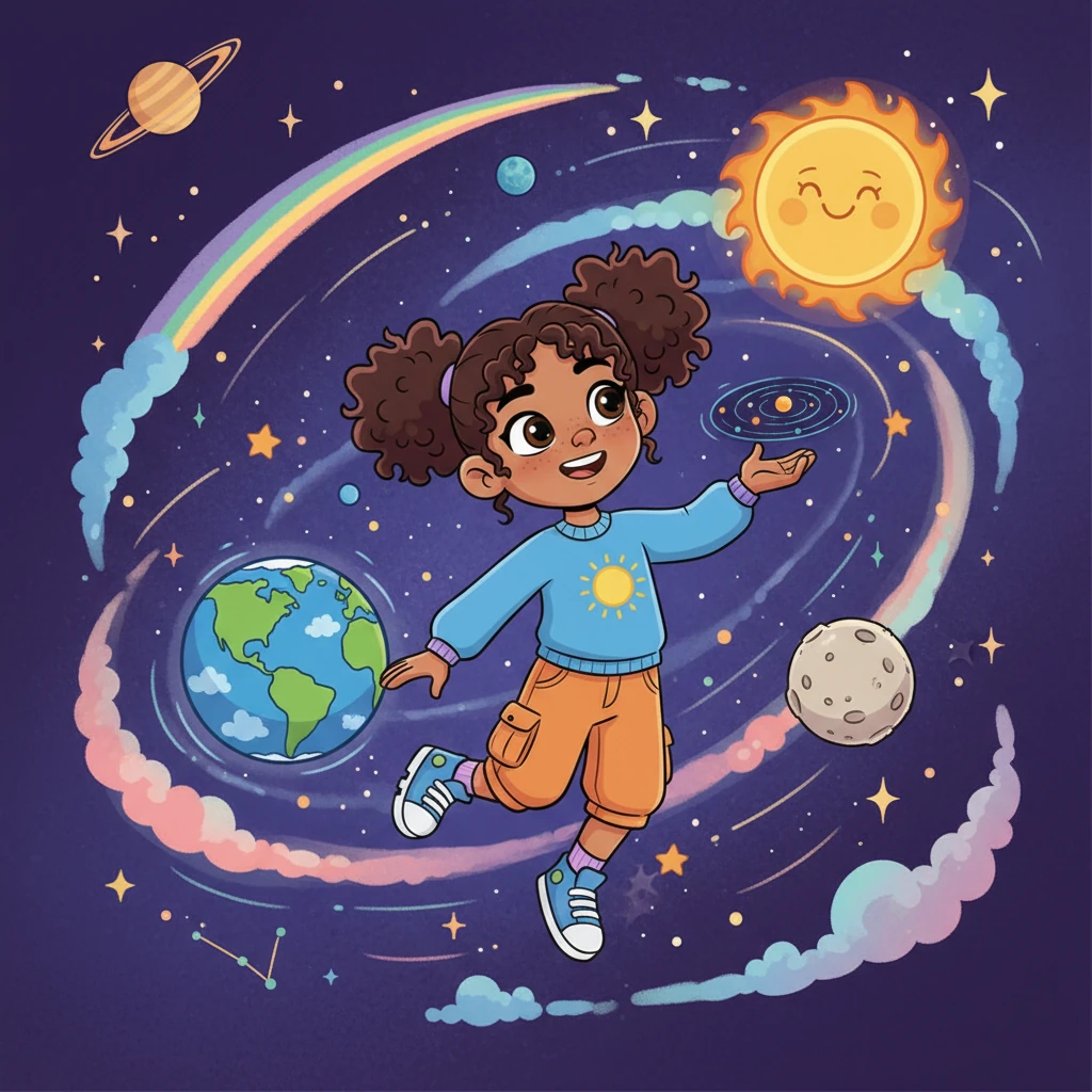Rashmika's Day of Discovery: The Earth, Moon, and Sun Dance