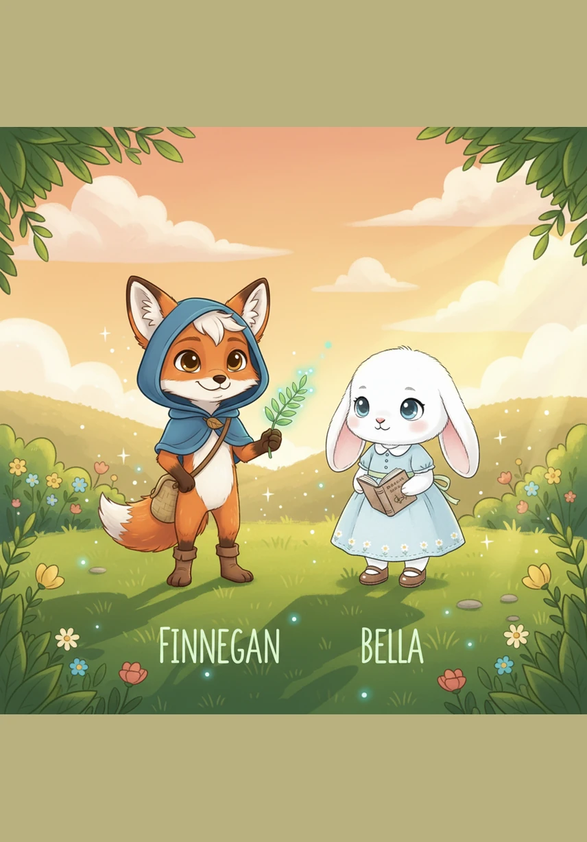 As the sun began to set, casting long shadows over the grass, Finnegan and Bella realized the day was ending. They didn't feel lonely anymore, but they felt a little sad at the thought of going home.