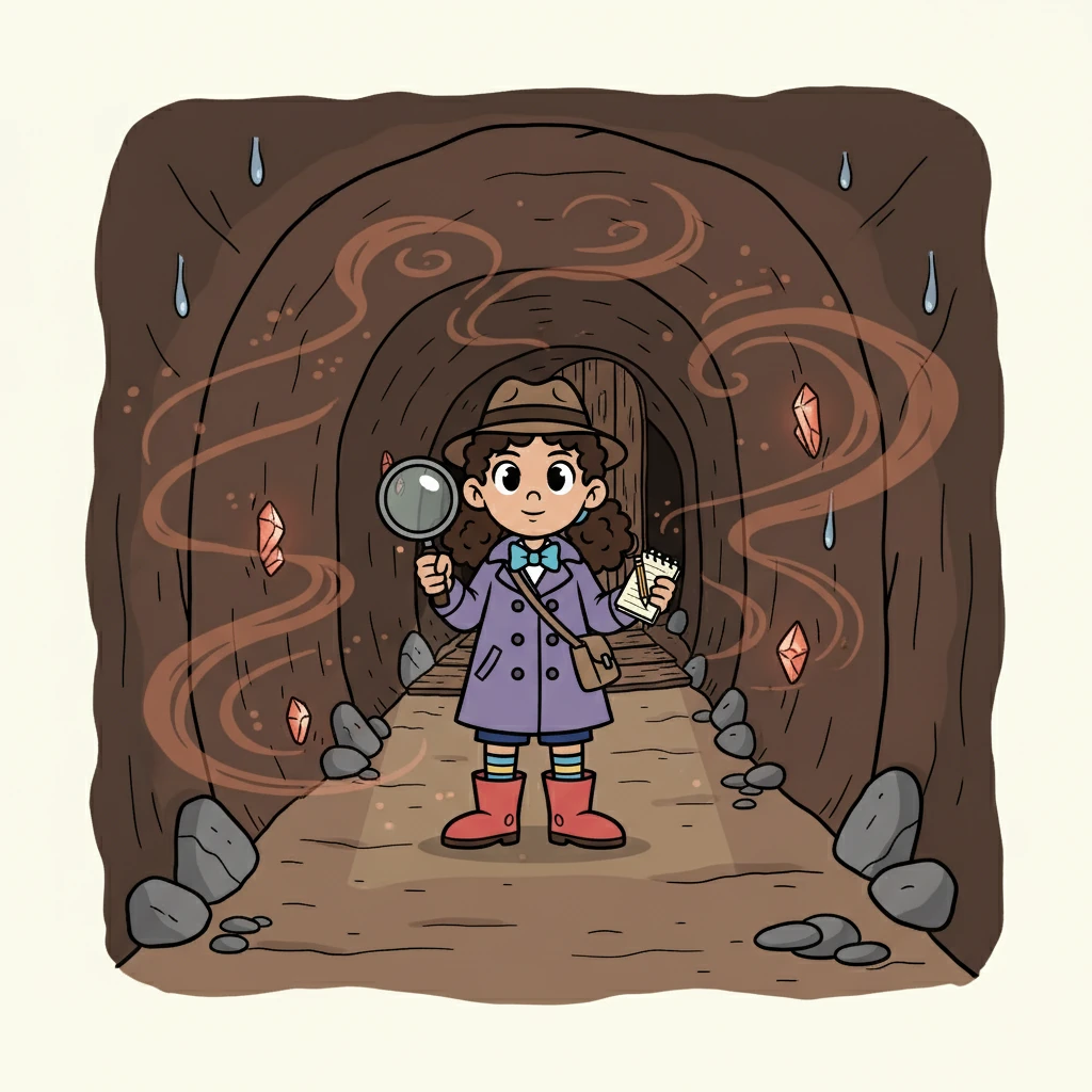 Inside the compartment, Violet discovered a secret passage! It led to a network of tunnels beneath the town. The air was cool and damp, and the faint scent of cinnamon grew stronger. She knew she was getting closer to the truth.