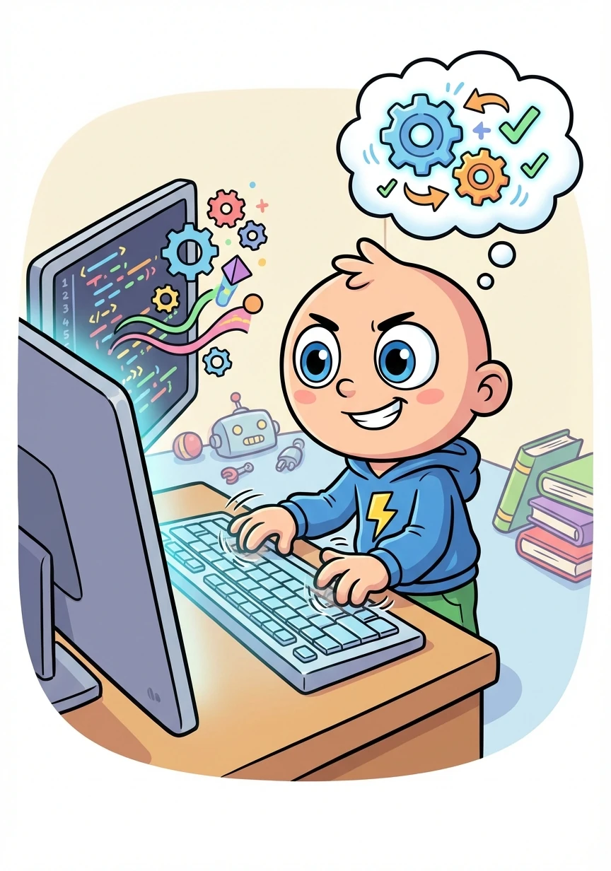 Dan started coding, his fingers flying across the keyboard. He created a special algorithm to identify and fix errors.