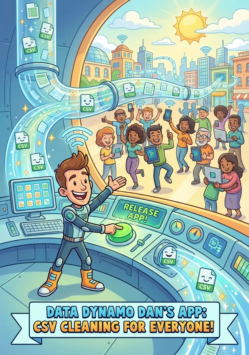Data Dynamo Dan released his app to the world, helping everyone clean their CSV files and making data a little less scary!