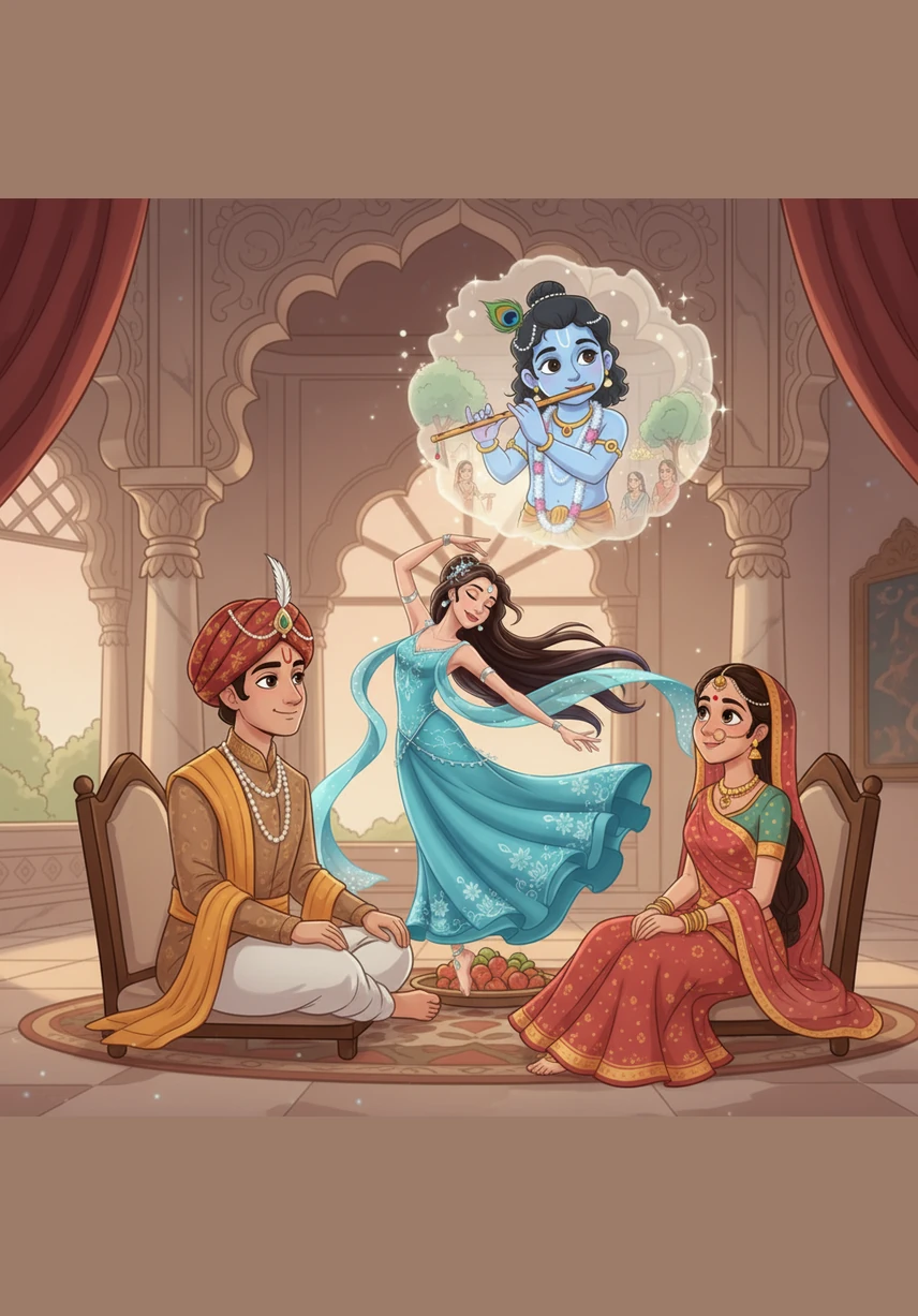 मीरा का विवाह मेवाड़ के राजकुमार भोजराज से हुआ, लेकिन उनका मन तो वृंदावन की कुंज-गलियों में भटकता था। महलों की दीवारों के भीतर भी उनकी आँखों में केवल सांवरे की मूरत बसी रहती थी और वे खुद को कृष्ण की दासी मानती थीं।