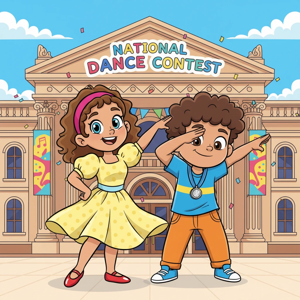 Betty Shaw and Billy Brown, a cheerful pair with big dreams, eagerly entered the national dance contest. They had been training tirelessly, their hearts filled with confidence and a spark of hope. The grand national venue, known for its exciting annual competition, awaited their vibrant performance.